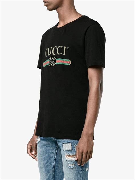 gucci multi color print black t-shirt|Gucci t shirt price men.